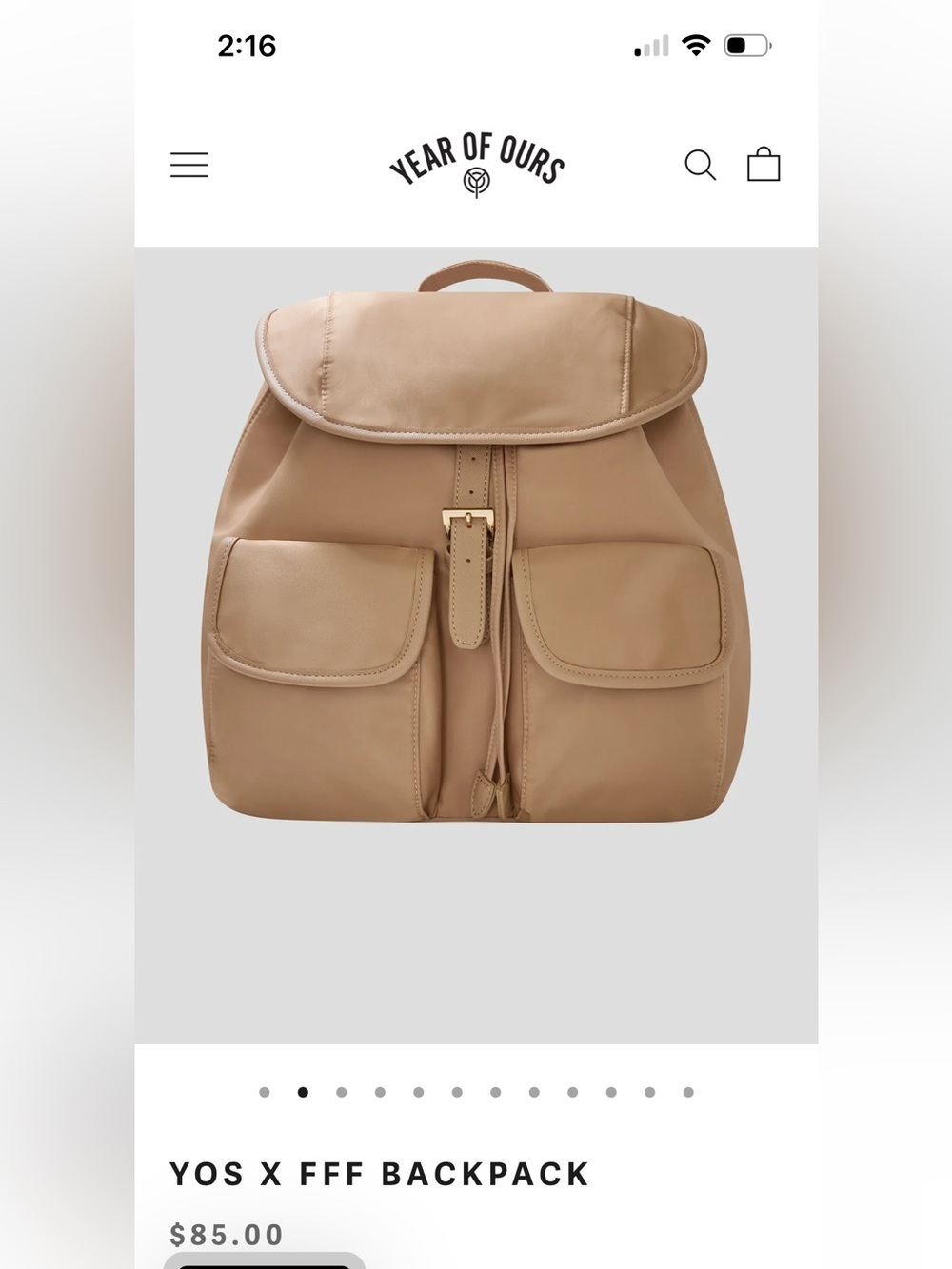 NWT Years of Ours Neutral Taupe Everyday Backpack - Women Bags - Picture 5 of 6